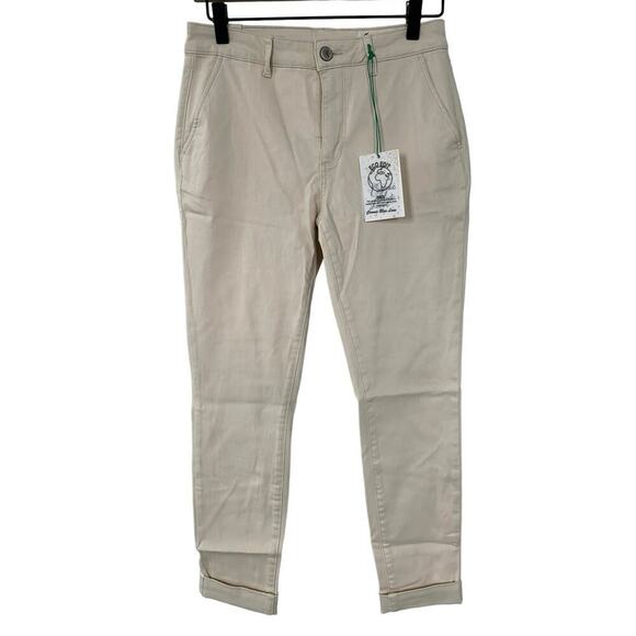 NWT Cosmic Blue Love Women's Callie Cuffed Skinny Pants Ankle Khaki - Picture 1 of 11